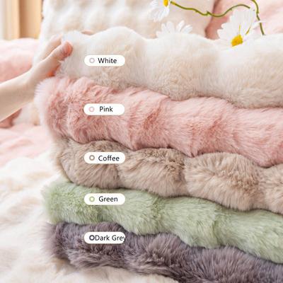 Thicken Rabbit Plush Sofa Cover Cushion Winter Warm Sofa Towel Colorful Couch Cushion For Living Room Universal Nonslip Sofa Mat