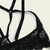New Women Plus Size Lace Lingerie Bra+Thong Underwear Set Black Sleepwear