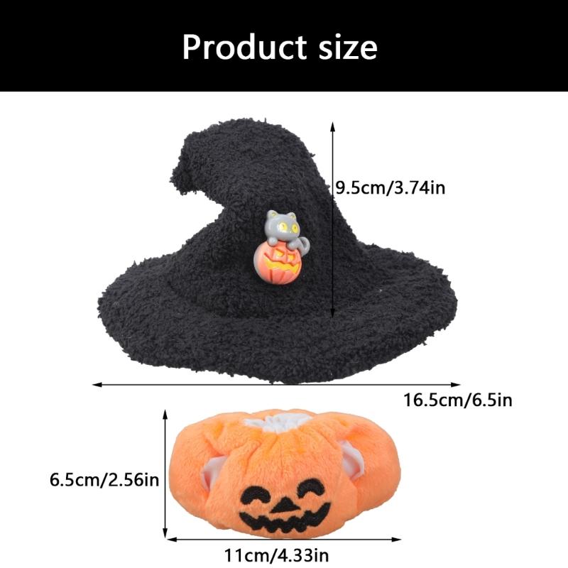 Halloween Doll Pumpkin Top For 15-17cm Toy Elegant Wizard Hat And Pumpkin Top Perfect For Photo Props Display