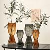 European Minimalist Face Glass Vase for Hydroponic Flowers Plants Dried Flowers Living Room Home Decor