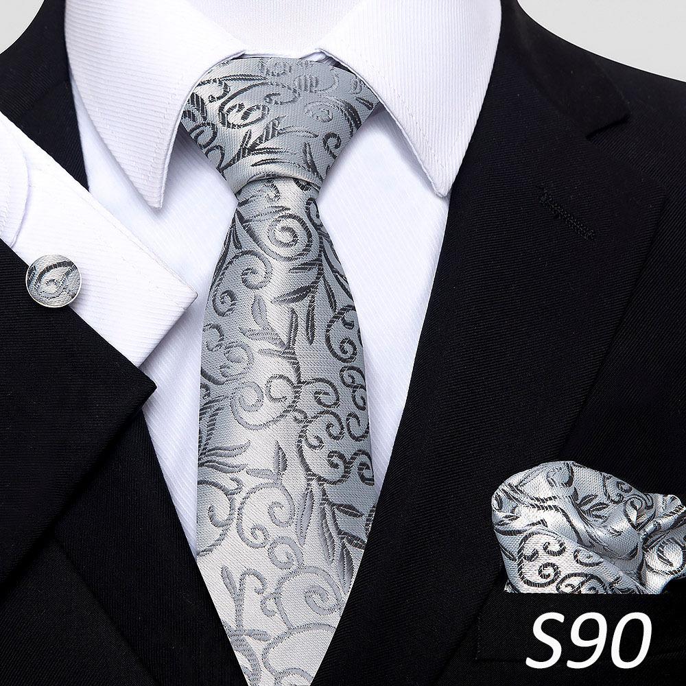 Men'S Tie Three-Piece Set Striped Flower Series Shang Tie
