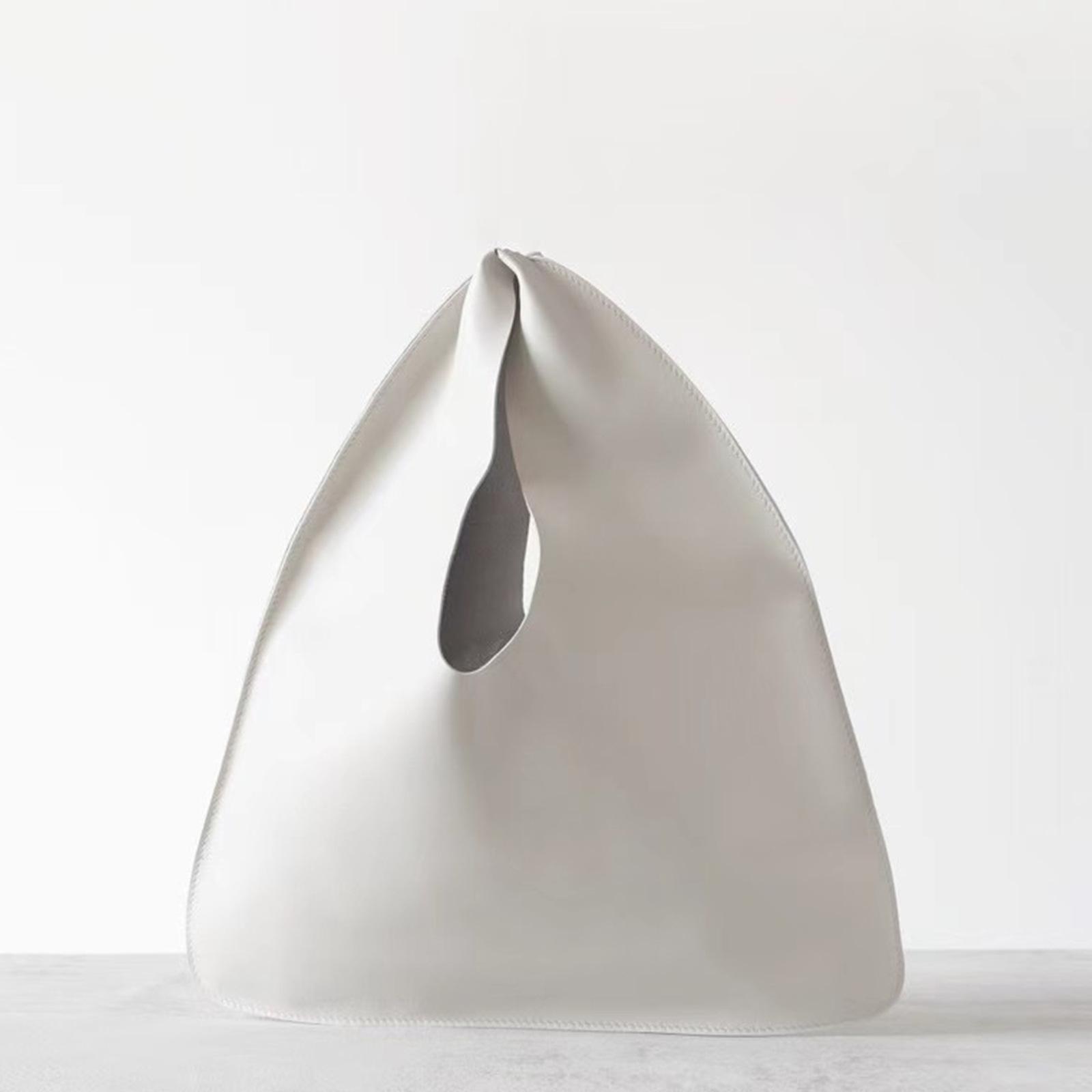 

2025 Легкая роскошная минималистичная сумка из мягкой овчины в стиле ленивой, универсальная и высококачественная французская ручная сумка 29-28-2cm Small белый