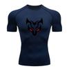 Men's Compression Fitness Sport T-Shirt, Cool Demon Mask Red