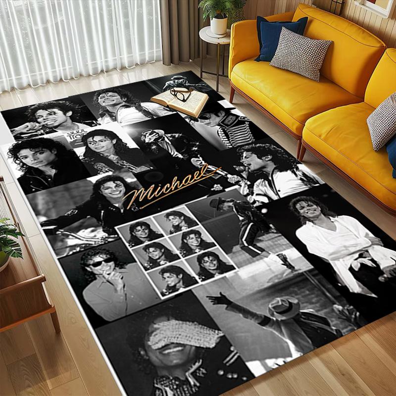 Michael Jackson Wohnzimmer rutschfester Bereichsteppich Weicher Teppich für Schlafzimmer Spielzimmer Kinderzimmer Sofa Büro Heimdekoration Fußmatte