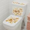 Luxuriöser Diamantbesetzter Goldener Blumiger Toiletten-Dekorationsaufkleber Selbstklebend Wasserdicht Und Langlebig