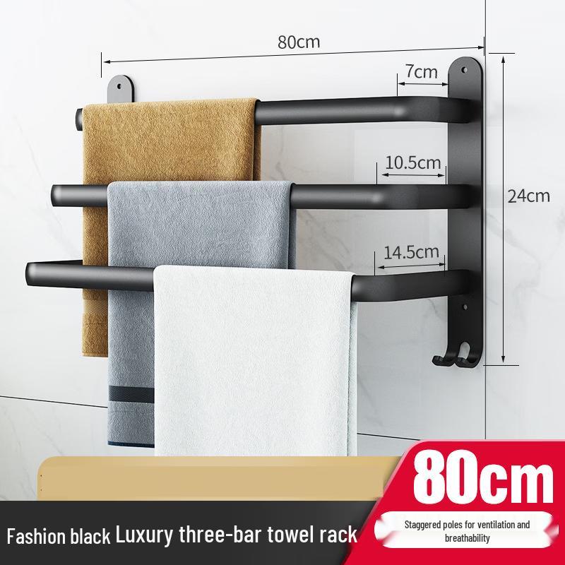 cmaos Wall-Mounted Aluminum Towel & Slipper Rack