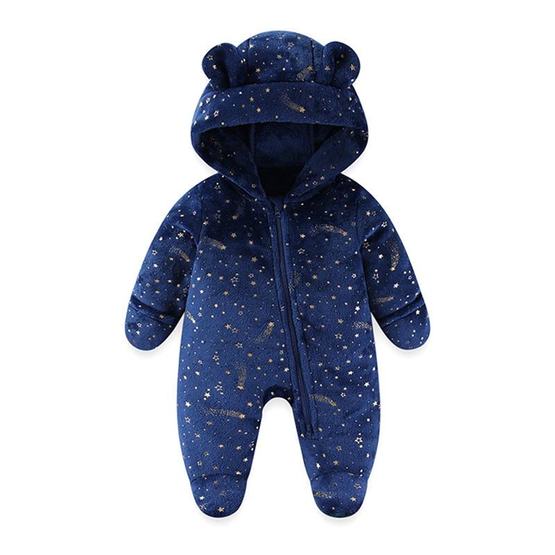 Infant Baby Winter Warm Romper Hooded Bodysuit