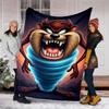 1pc Taz3 Theme Soft Flannel Throw Blanket - Digital Print, Polyester, Cozy for All Seasons, Perfect for Outdoor, and Travel