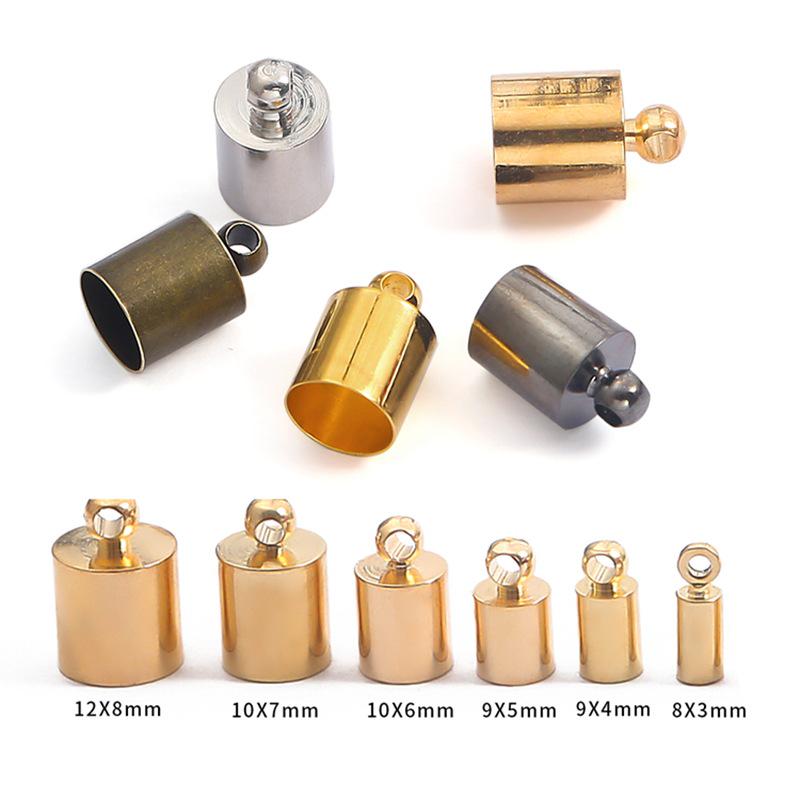 3-8mm Copper Tassel Cap for DIY Jewelry & Leather Cord Accessories