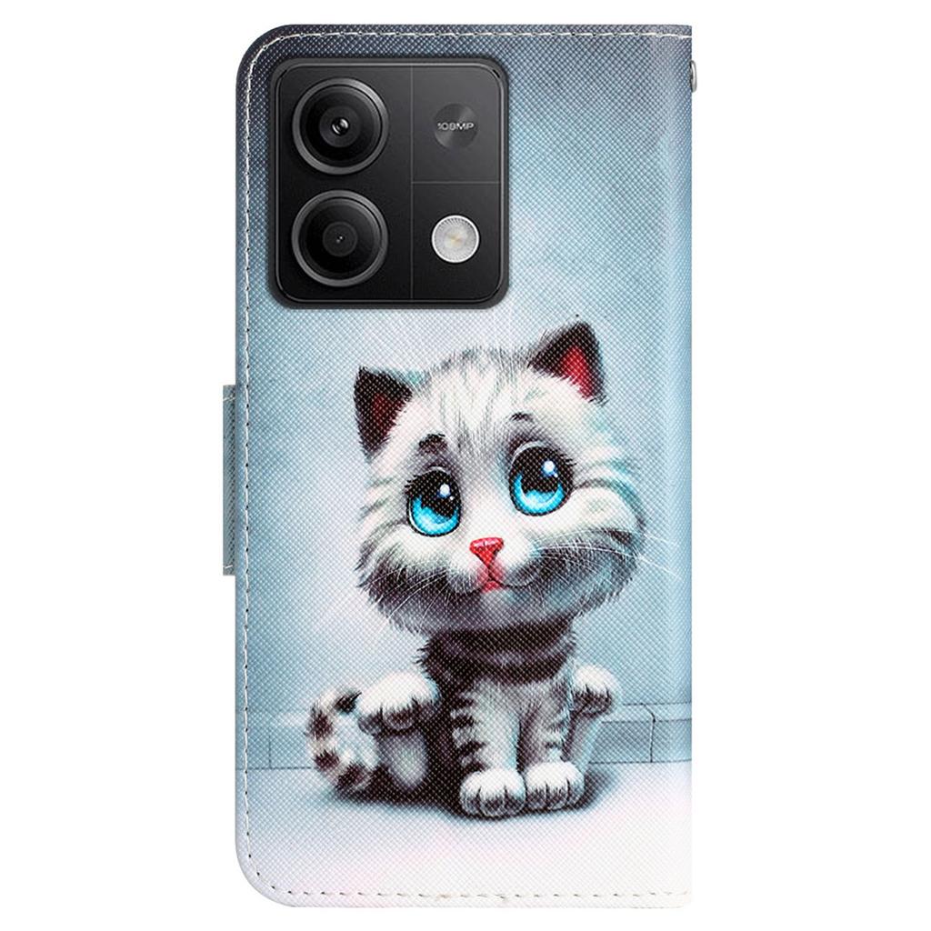 Pouzdro pro Xiaomi Redmi Note 13 5G z PU kůže s magnetickým uzávěrem a potiskem vzoru, kryt na telefon