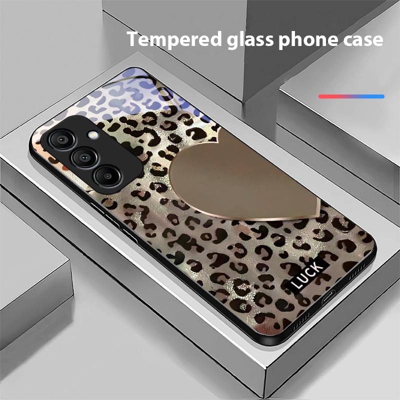 Iubire Pătată Pentru Samsung Galaxy A15 5G 54 4G 51 50 24 35 90 71 12 51 53 52S 80 22 34 Carcasă Telefon din Sticlă Călită Neagră