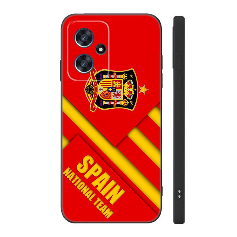 Spain Spanish Flag Black Silicone Phone Case For Xiaomi POCO X3 X4 NFC F3 F4 GT F5 M3 M4 M6 X5 X6 Pro 5G C55 C65 M5