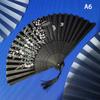 Vintage Chinese Style Folding Fan Bamboo Hand Fan Wooden Shank Classical Dance Fan With Tassel Elegent Female Fan Home Decor