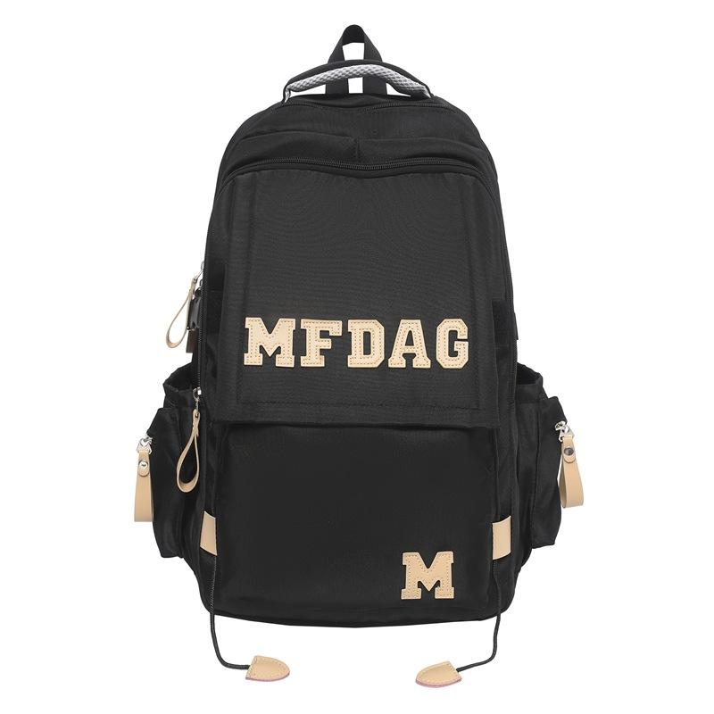 Junior High School Student Schoolbag Girl's Large Capacity Backpack Men's Letter Backpack