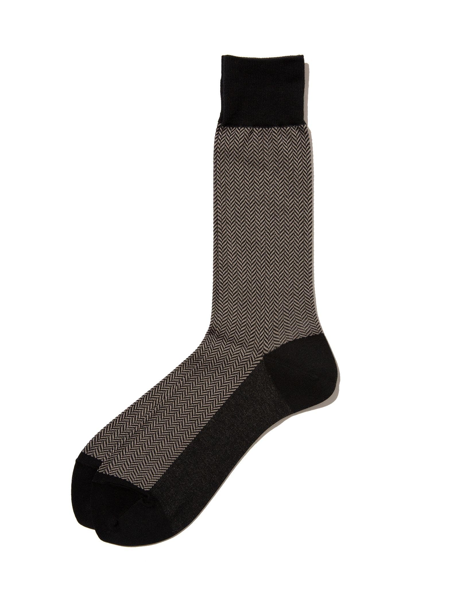 Beams Plus Herringbone Size 38430024479 Men s Socks, Black, 0, чёрный