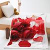 Valentine's Day Rose 2D Digital Printing Thickened Lamb Fleece Crystal Fleece Blanket One Piece Blanket