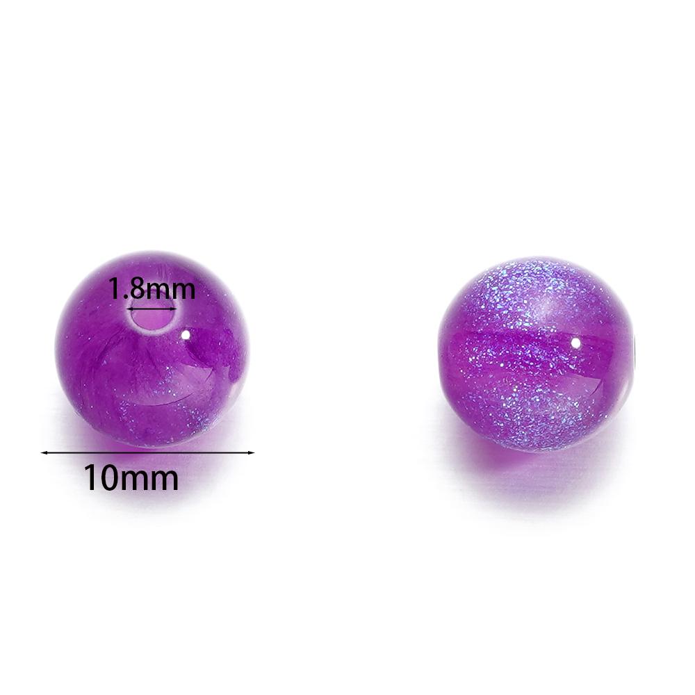 10pcs/lot 10mm Colorful Resin Round Bead Charm Spacer Loose Beads for DIY Handmade Necklace Jewelry Making Findings Accessories