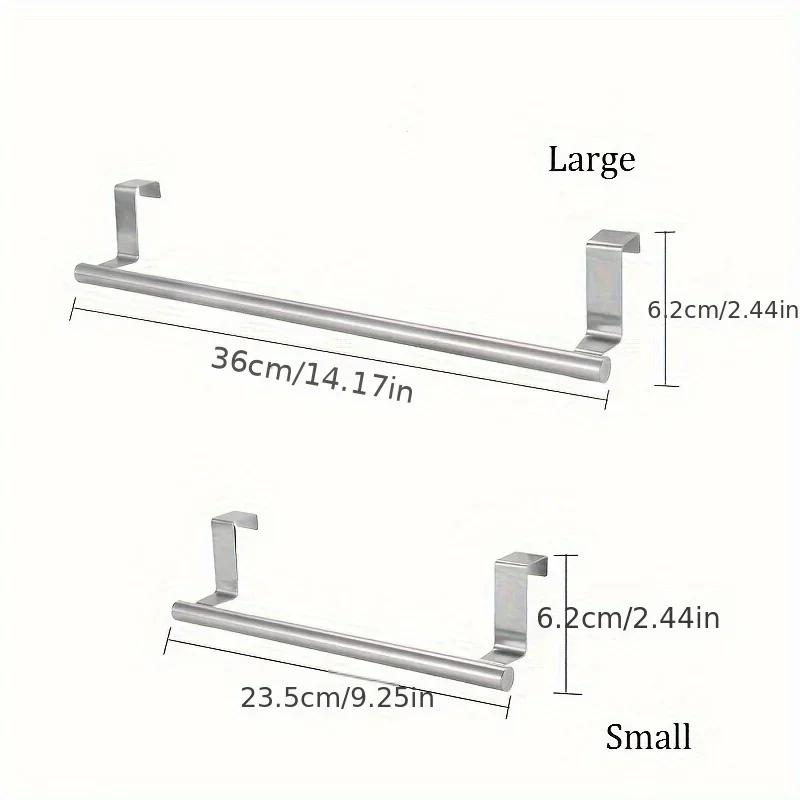 Towel Rack Over Door Towel Bar Hanging Holder Kitchen Towel Rack Stainless Steel Bathroom Kitchen Cabinet non-drilling rack