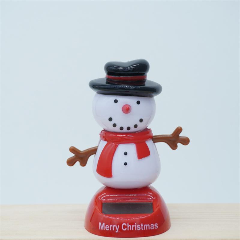 Solar Powered Cartoon Animal Bobblehead Ornament Cute Car Interior Decor with Funny Head Vibration Creative Christmas Gift