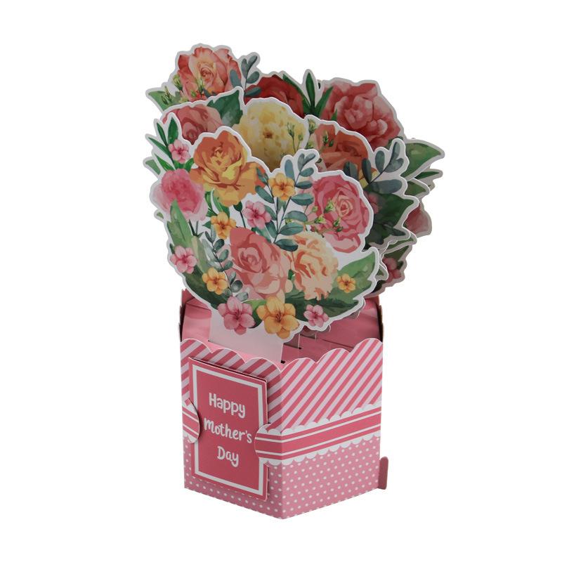 

Mother S Day Greeting Card Thanksgiving Wishes Handwritten Card 3D Foldable Three-Dimensional Bouquet Envelope Greeting Card