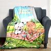 Name Custom Bubu Y Dudu Cartoon Print Flannel Blanket High Quality Warm Comfortable Cover for All Seasons Perfect for Gifts Home Decor