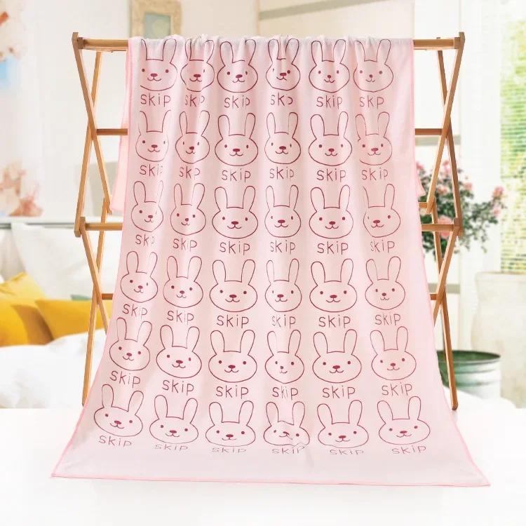 70*140cm Rabbit Microfiber Bath Towel Cute Large Soft Baby Kids Boys Girls Women Towels Beach Swimming Absorbent Wrap Quick Dry