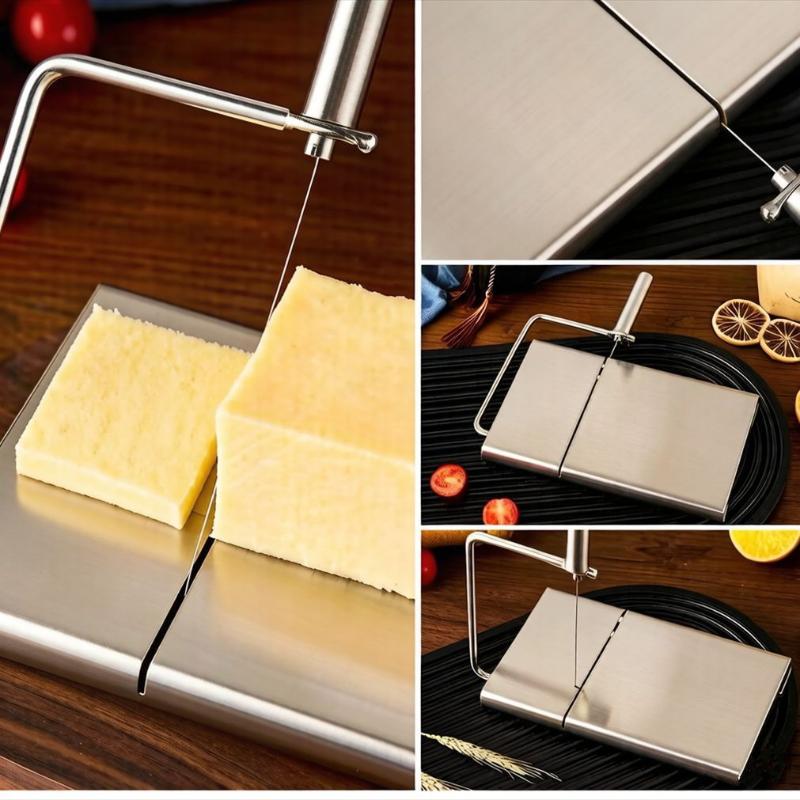 Cheese And Butter Slicers With Wire Cheese Adjustable Cheese Cutter Board Stainless Steel Cutting Wire