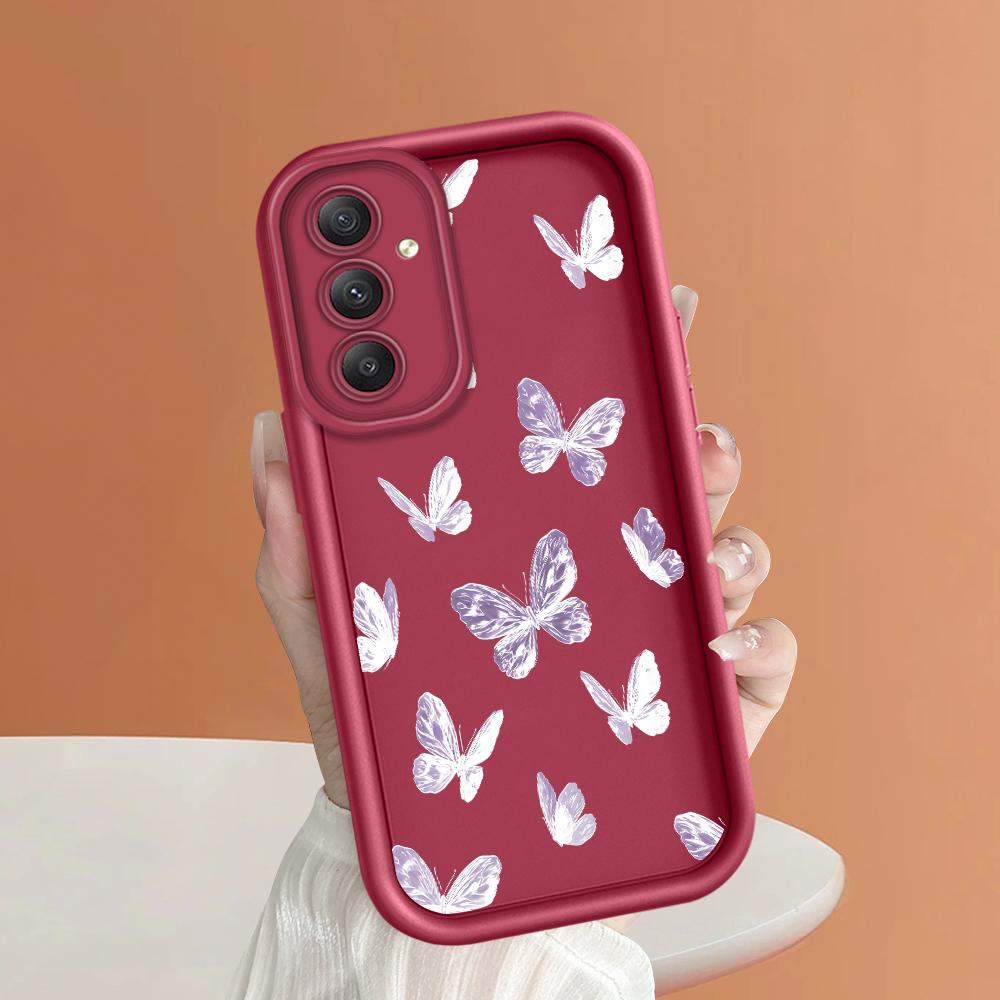 

Мягкий силиконовый квадратный чехол с рисунком лестницы для телефона, полное покрытие, противоударный защитный резиновый чехол для камеры для Samsung Samsung S24 Ultra 5G темно-красного