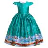 Vestido de Piano de Cetim de Desenho Animado de Natal Europeu e Americano para Meninas