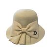 Bowknot Straw Sun Hat Elegant Hollow Wide Brim Summer Beach Sun Protection Breathable Sun Hats for Women