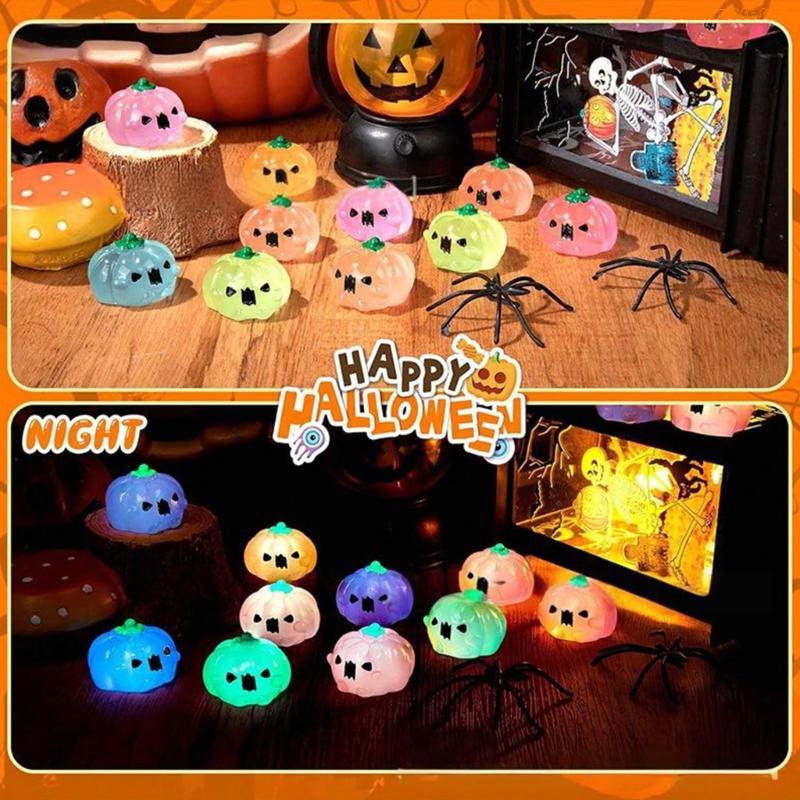 K1AE Umweltfreundliche Leuchtgeister Kürbis Harz Dekoration Sicher Für Kinder Halloween Dekorationen