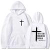 Felpa da uomo con croce religiosa e stampe di testo motivazionale stile pullover moda autunnale felpa con cappuccio felpa casual unisex