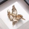 Fashion Creative Rhinestones Hummingbird Brooches For Women Clothing Coat Accessries Gifts