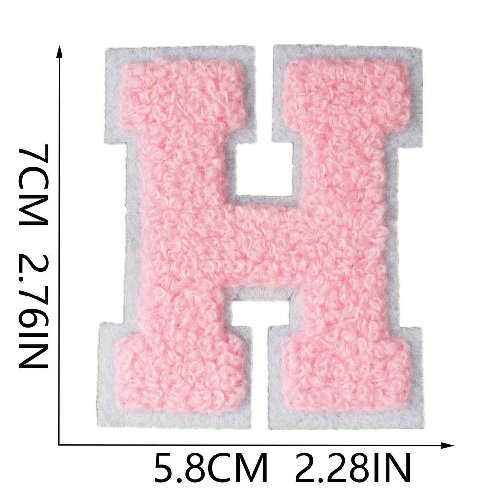 7Cm White Background Pink Character Embroidery Cloth Sticker English Towel Embroidery Letter Computer Embroidery Chapter Boy Embroidery Post