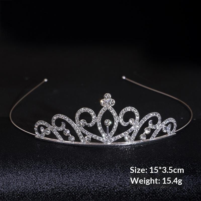 Romantic Princess Crown For Girls Rhinestone Crystal Hair Crowns Queen Headband Bridal Headdress Tiaras Hair Jewelry Accessories
