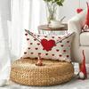 Wedding Red Love Heart Pillow Cover Valentine's Day Stripes Pillow Covers 12X20Inch Cushion Case for Wedding Bed Sofa Home Decor
