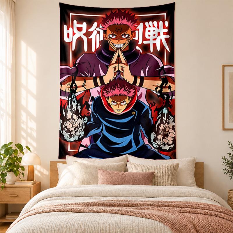 Jujutsu Kaisen Wandteppich hohe Qualität zur Dekoration von Wohnzimmer Schlafzimmer Studentenwohnheim Wänden ideal als Schlafzimmer Wandkunst oder Weihnachtsgeschenk
