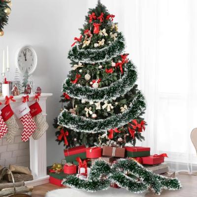 2m Chunky Snow Tipped Green Tinsel Christmas Tree Decoration Garland Xmas Festival New Year Home Ornaments