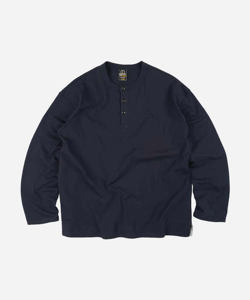FRIZMWORKS 10S Solid Henley Neck Tee _ Navy
