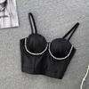 Sexy Ruched Diamond Shell Fishbone Silm Tube Top
