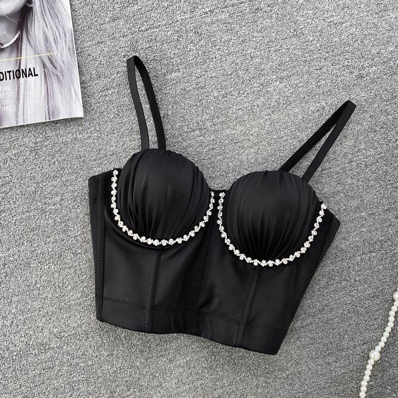 Sexy Ruched Diamond Shell Fishbone Silm Tube Top