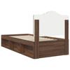 Bed Frame Brown Oak Effect 75 X 190 Cm Solid Pine Wood