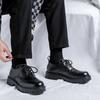 Leather Shoes Men's Summer New Men's Block Casual British Style Trend Business Big Head Platform Shoes 6406-R
