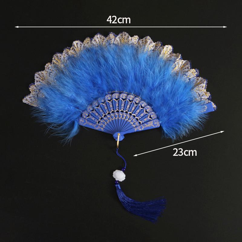 Classical Silk Folding Fan Chinese Style Dancing Foldable Feather Fan Portable Crafts Gift Creative Wedding Party Photo Props