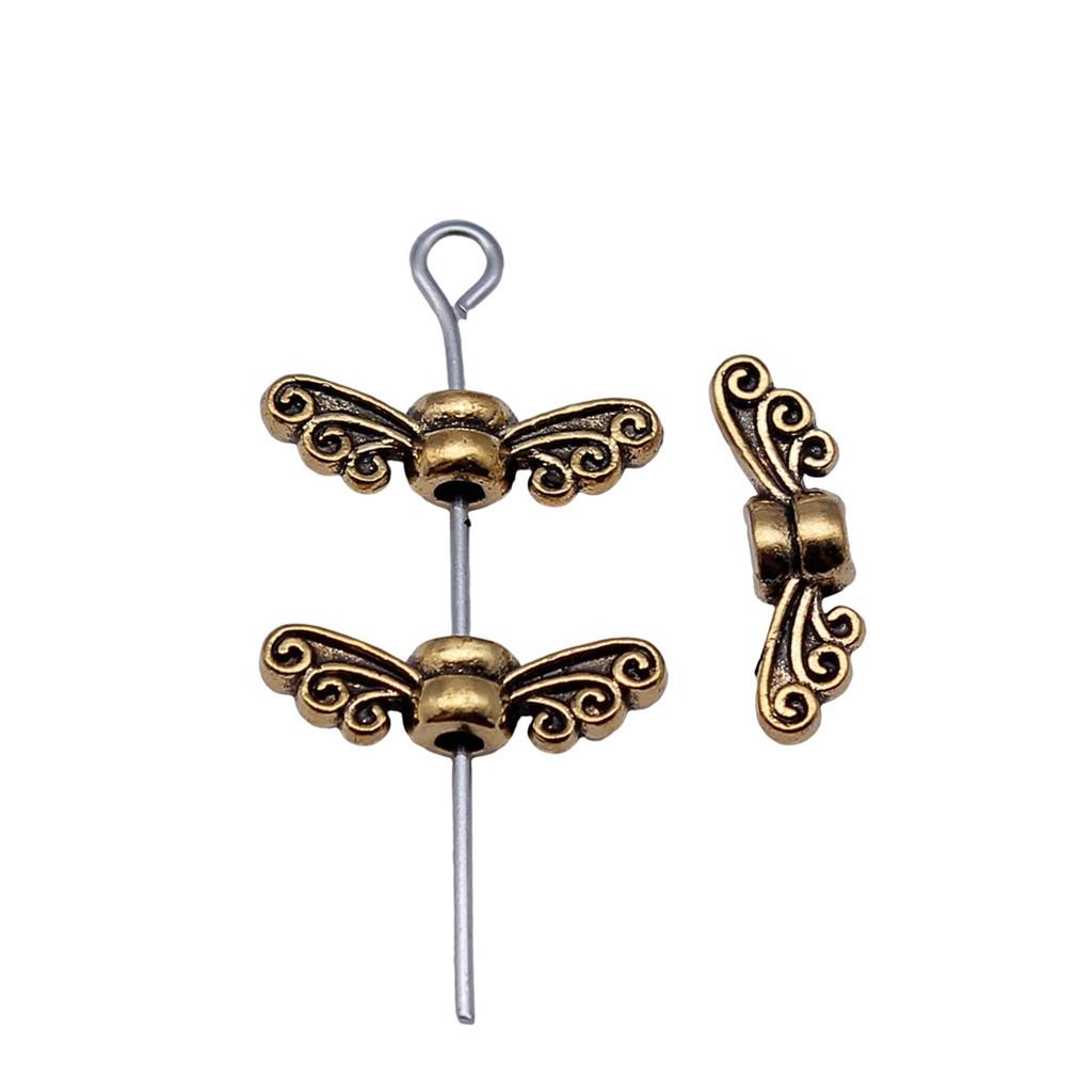 Angel Wing Beads Spacer Small Hole Butterfly Charms For Spiritual Jewelry