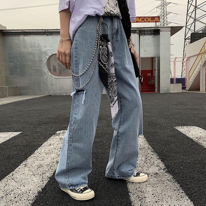 Unisex Hip Hop Keychain Jean Wallet Belt Chain Rock Punk Ribbon Biker Headscarf Metal Waist Chain Accessories