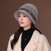 Rabbit Hair Knitted Hat Women'S Autumn And Winter Velvet Warm Basin Hat In The Elderly Cold Bucket Hat Big Head Circumference Shows Small Face