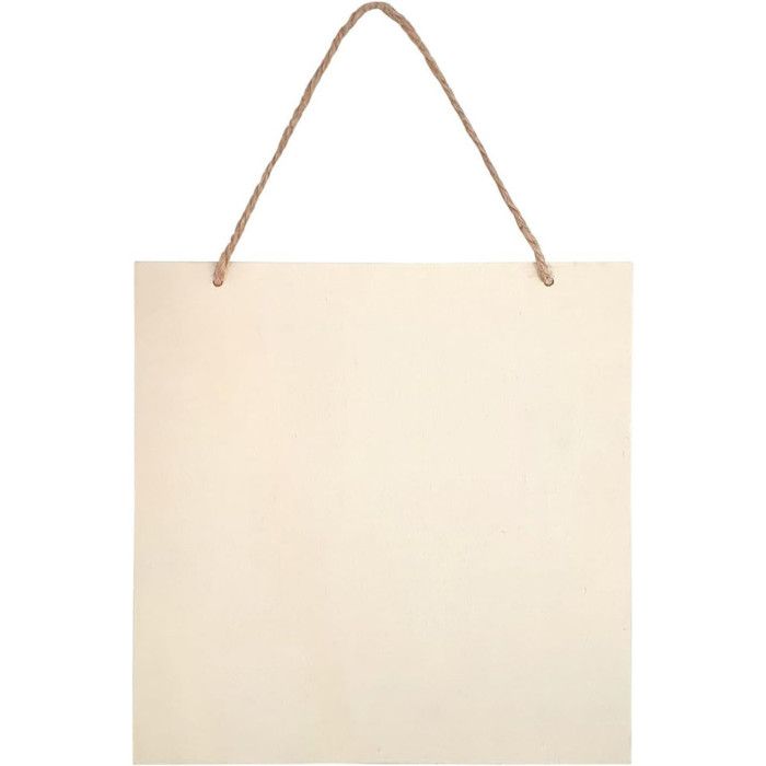 Carré à suspendre - MEGACREA DIY - 20x20x0,4 cm - Bois brut - A décorer - Mixte