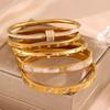 ZAKOL 5/1pcs Stainless Steel Bracelet With Shiny Zircon High-end Fashion Stacking Jewelry Birthday Party Gift for Women