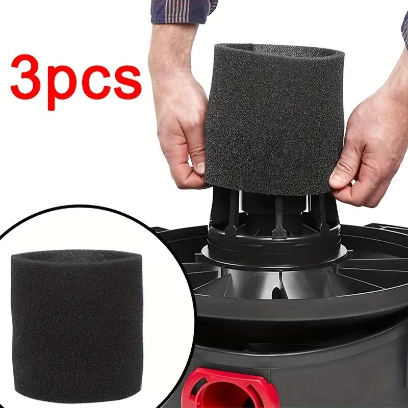 3 Stück Schaumstoff-Filter-Ersatzteile, Schaumstoff-Ersatzfilter für und Nass-/Trockensauger Kompatibel mit Staubsaugern